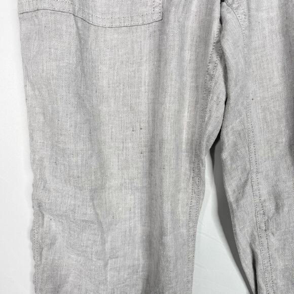 Theory Womens 0 Northsound Caliver High Waisted Linen Blend Pants Gray Cropped - Picture 5 of 12